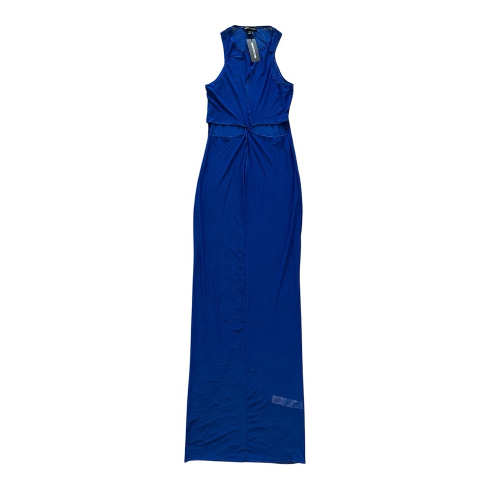 PrettyLittleThing Blue Mesh Cut Out Beach Cover Up Dress Size 8 NWT